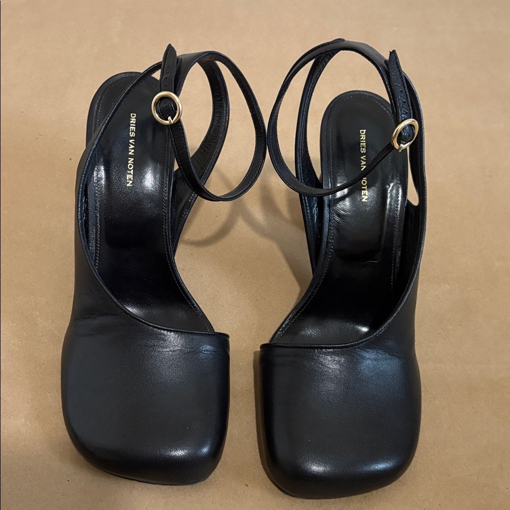 Authentic Dries Van Noten Black Strappy Heels - size 41